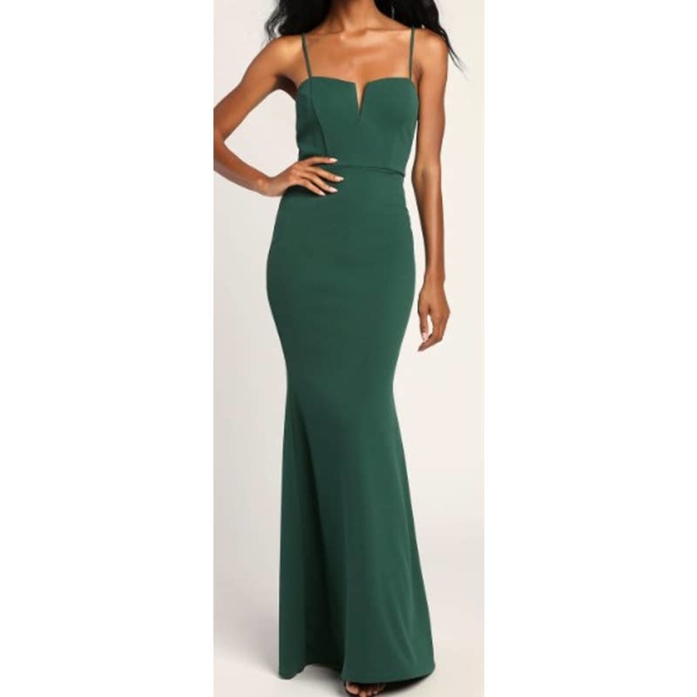 Lulu’s Finding the One Forest Green Mermaid Maxi Dress